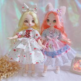 Dolls Anime Doll Face 30CM Doll 20 Movable Jointed Bjd Dolls Fashion Dress DIY Toy Dolls with Shoes for Children Birthday Gifts 230508