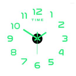 Wall Clocks 3D Luminous Creative Mechanical Silent DIY Acrylic Stickers Living Room Home Decor Clock