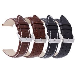 Watch Bands UTHAI Z20 Leather band attern Strap 14mm 16mm 18mm 20mm 22mm 24mm Silver Metal Buckle Clasp Women Men band 230506