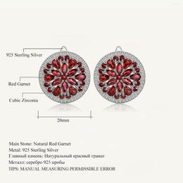 Stud Earrings GEM'S BALLET Luxury 7.76Ct Natural Red Garnet Gemstone 925 Sterling Silver For Women Wedding Fine Jewellery