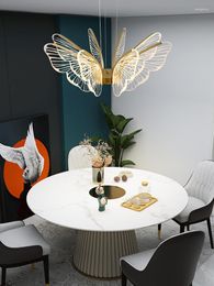 Pendant Lamps PMMA Butterfly LED Modern Hanging Lights Fixture Acrylic Luxury Dining Room Bedroom Kitchen Luminaria