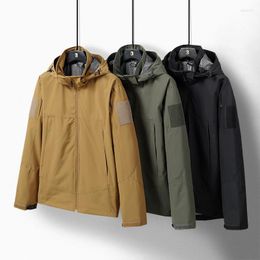 Men's Jackets Wind Proof Water Fashion Outdoor Jacket Hooded Windbreaker Zipper Coat Casual Outwear Multi Pocket HIKING Mountain Tops4XL