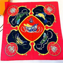 Brand silk scarf for woman size 90x90cmm plant leaves flower pattern scarfs for summer small square scarves