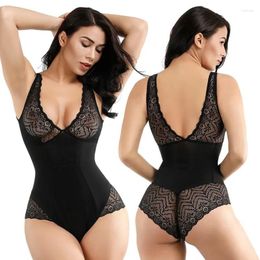 Women's Shapers One-piece Lace Corset Sexy Deep V Bodysuit Full Body Girdle Leotard Bodies Control Tummy Shaper Women's Shapewear