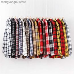 Women's Blouses Shirts 2022 New Loose Design Cotton Plaid Shirt Women Young Style Long Sleeve Blouses Casual Shirts Lady Tops Clothes Blusas T230508