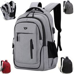 Duży 18 -calowy plecak laptopa USB Men Computer School Business Bag Busin