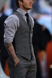 Men's Vests 2023 Single Breasted Grey Suits For Men Wedding Groom Tuxedo One Piece Custom Male Waistcoat European Size Man Fashion