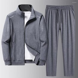 Gym Clothing Men Sportswear Set Sporty Sweatshirt Sweatpants Super Soft Streetwear Trendy Ribbed Cuff Lace-up