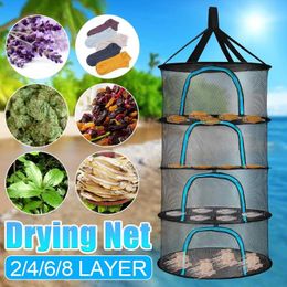 Organisation 2/4/6/8 Layers Drying Net for Herb Hanging Basket Folding Dry Rack Herb Drying Net Dryer Bag Mesh For Flower Bud Plant Organiser