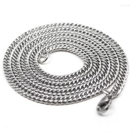 Chains 3/4/5mm Cable Curb Link Chunky Stainless Steel Men Necklace Male Punk Choker Fashion Y2K Jewellery Party Gift 20/22/24 Inch