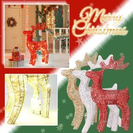 Decorative Flowers Deer Christmas Decoration Glowing Props Holiday Iron Wrought Beautiful Ornament Bulk