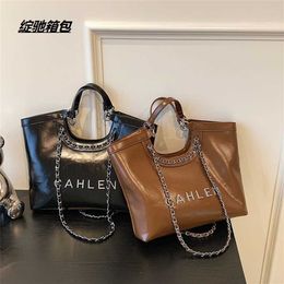 Cheap Purses on sale New Women's Bag Small Fragrant Style Handbag Wax Leather Diagonal Straddle Chain Strap Single Shoulder Wind