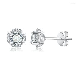 Stud Earrings Real 0.5 Carats D Color Moissanite Diamonds 925 Sterling Silver Sparkling Engagement Gift Fine Jewelry