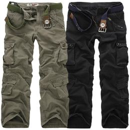 Men's Pants Men Cargo Pants High Quality Casual Loose Multi Pocket Camouflage Military Pants Men's street Joggers Plus Size 44 Long Trousers 230508