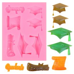 50pcs Trencher Cap Shaped Silicone Mould Handmade Candy Chocolate Cake Decoration Commencement Party Sugarcraft Baking Supplies