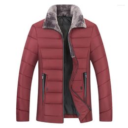 Men's Down Large Size 8XL Winter Warm Mens Lapel Fleece Fashionable Jacket Parka Thick Cotton Coat Men Light Casual Outerwear