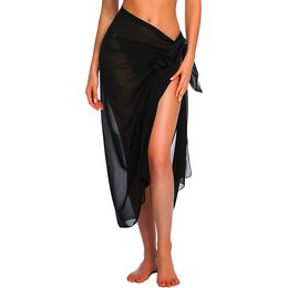 Skirts Womens Beach Long Short Short Skirt Sarong Swimsuit Coverups Summer Bikini Wrap Sheer Scarf for Swimwear Cover-ups P230508