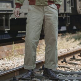 Men's Pants Bronson US Army 1942 Model Khaki Chino Trousers Classic Vintage Military Pants Loose Straight Casual Pants 230508