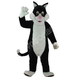 Super Cute Black & White Cat Mascot Costumes Cartoon Character Outfit Suit Xmas Outdoor Party Outfit Adult Size Promotional Advertising Clothings