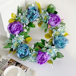 Decorative Flowers Front Door Wreath Reusable Artificial Eye-catching Create Vitality Simulation Flower Hanging Sign