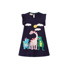 Girl s Dresses Jumping Metres Summer Princess Girls Dinosaurs Print Selling Baby Clothing Sleeveless Kids Costume Children 230508