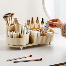 Storage Boxes Desktop Makeup Organiser 360 Degree Rotating Shelf Brush Box Classification Holder Multi-Compartments For Lipsticks Women
