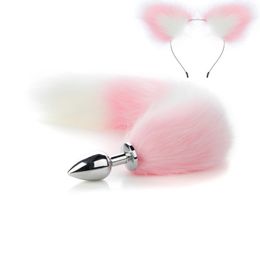 Anal Toys Tail Ears Anal Sex Toy Tail Sexy Accessories Adult Toys Butt Plug For Women 230508