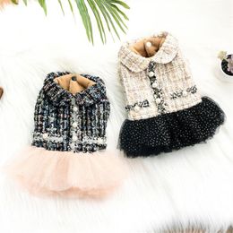 Dresses Dog Dress Princess Skirt Winter Dog Clothes Cute Lace Pearl Pet Wedding Dress Cat Poodle Bichon Pomeranian Schnauzer Dog Costume