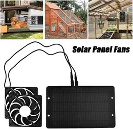 Accessories 10W 12V Solar Exhaust Fan Air Extractor Mini Ventilator Solar Panel Powered Fan for Dog Chicken House Greenhouse RV