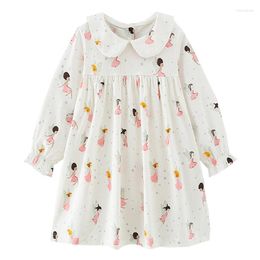 Girl Dresses Jumping Metres Autumn Spring Fairy Tale Children's Collar Girls Cotton Long Sleeve Baby Clothes Selling Kids Frocks