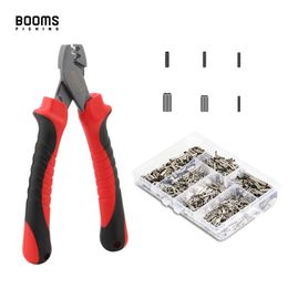 Fishing Accessories Booms CP2 Crimping Pliers with 300Pcs set for Single Double 6 Size Mixed Line Sleeves Tools 230508
