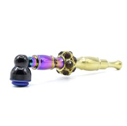 Smoking Pipes New 125MM Colourful Ice Blue Bronze Colour Ribbon Diamond Beads Detachable Pipe