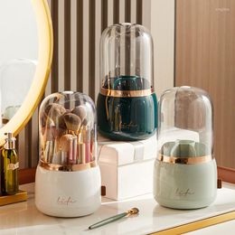 Storage Bottles Light Luxury Style Makeup Brush Bucket Dustproof Lipstick Eyebrow Pencil Cosmetics Box Rotary Cylinder