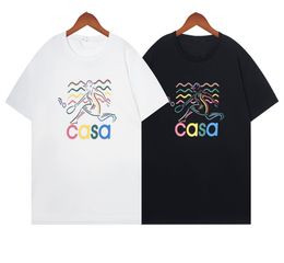 Designer Mens Casablanc T Shirt Summer Style popular Embroidery with Letters printing loose Tees Trend Short Sleeve Casual Shirts Tops Asian Size S-XXL Hawaii