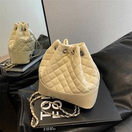 Cheap Purses on sale Bucket bag for women's 2023 summer new high-end texture niche small fragrant wind diamond grid chain drawstring single shoulder crossbody