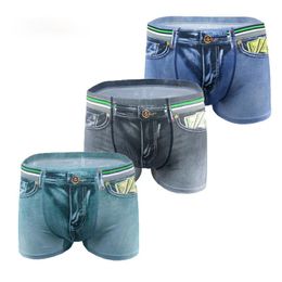 Underpants Men's Panties Male Man Pack Shorts Boxers Breathable Printed Dollar Underwear Slip Calzoncillos Bamboo Large Size