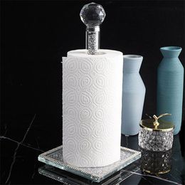 Organisation Crystal Crushed Diamonds Roll Paper Towel Holder Bathroom Living Room Tissue Rack Toilet Napkin Paper Storage Stand Home Decor