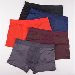 Underpants 4Pcs/Lot Plus Size Boxers Men Bamboo Fibre Shorts Underpants Man Cool Comfortable Breathable Boxer Shorts Sexy Underwear 230508