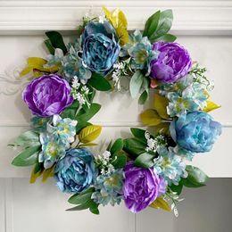 Decorative Flowers Beautiful Easy Care Door Wreath Realistic Looking Artificial Front Pendant Wedding Decoration