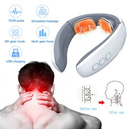 Back Massager Rechargeable Electric Neck Pulse for Relaxation and Pain Relief Ems Acupoints Lymphactivity Massage Equipment Stretching Machine 230506