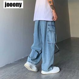 Men's Jeans Spring Autumn Fashion Harajuku AllMatch Men's Jean Wide Leg Cargo Jeans Straight loose Hip Hop Streetwear Denim Trousers Z0508