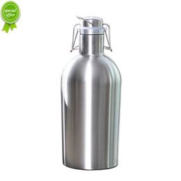 Premium 2l Stainless Steel Bottle Homebrew Beer Growler Secure Swing Top Big Capacity Beer Bottle for Outdoor Growler Cerveja