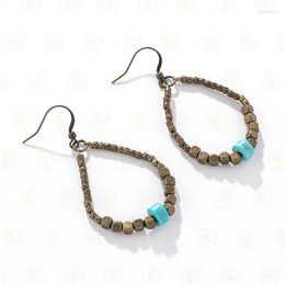 Dangle Earrings One Pair Bronze Tone Zinc Based Alloy And Semi-Precious Synthetic Stone Earring (BE1118)