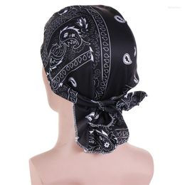 Berets KepaHoo Paisley Muslim Inner Hijab Caps Men Pirate Underscarf Undercap Scarf Turban Beanies Ramadan Islamic Wear Headband Bonnet
