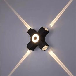 LED Wall Lamp Modern Waterproof Outdoor Lighting for Garden Yard Wall Lights Die-cast Aluminium Crossing Lamps Home Decor Sconces