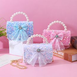 Handbags Kids Princess Crossbody Bags for Girls Bowknot Tote Hand Bags Cute Baby Purses and Handbags Toddler Wallet Gift 230508