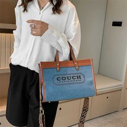 Women's Tote Bag Winter New Canvas Contrast Print Letter One Shoulder Crossbody Designer Handbag Online sale