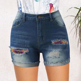 Active Shorts Women Summer Short Pants Sexy Jeans Slim Hole With Pockets Wide High Waist Jean Woman