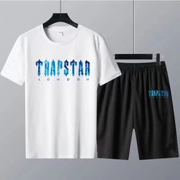 Men's Tracksuits Summer Trapstar T Shirt and Shorts Set Luxury Brand Cotton Men's T-Shirt Print 2 Piece Suit Women's Tracksuit 230508