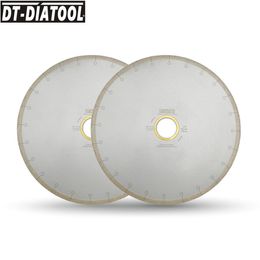 Zaagbladen DTDIATOOL 2pcs 300/350mm Wet Diamond Ceramic Cutting Disc Saw Blades With Hook Slot Bore 60mm with 50mm Reducer For Tile Marble